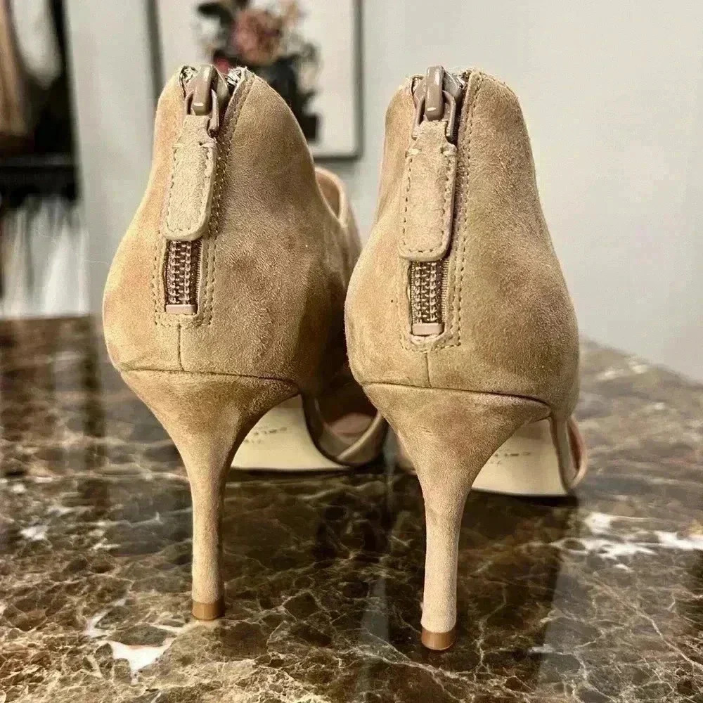 Cole Haan Ina Suede Cut-Out Shooties-Tan Suede Size 7.5-NEVER WORN - Picture 5 of 9